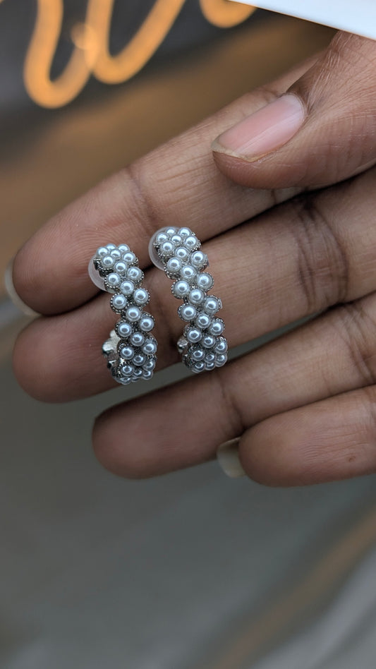 Pear bloom mini hoop earrings